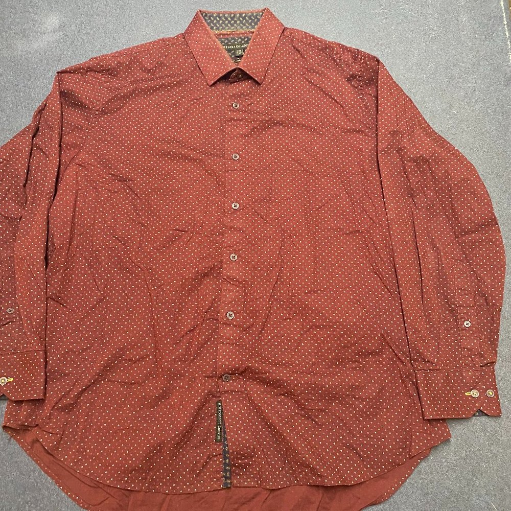 Report Collection Slim Fit XL(17.5) burgundy shirt